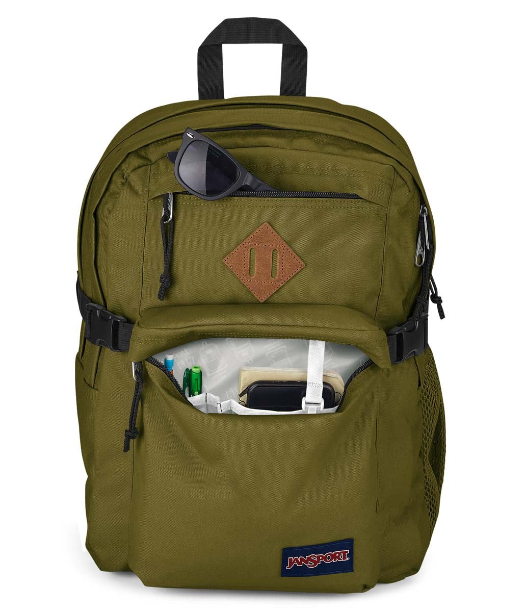 jansport backpack army green Hatchet Special Edition Felt 2T2Z0NB Sportique an organizer compartment to help keep all those little bits together Jansport Inbound Cargo Green Backpack